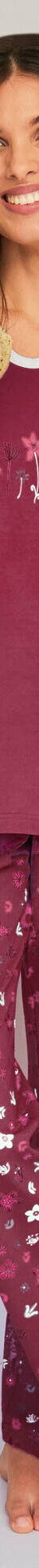 Pyjama pantalon imprimé fleurs - pur coton (cerise) Pyjama pantalon imprimé fleurs - pur coton (cerise)